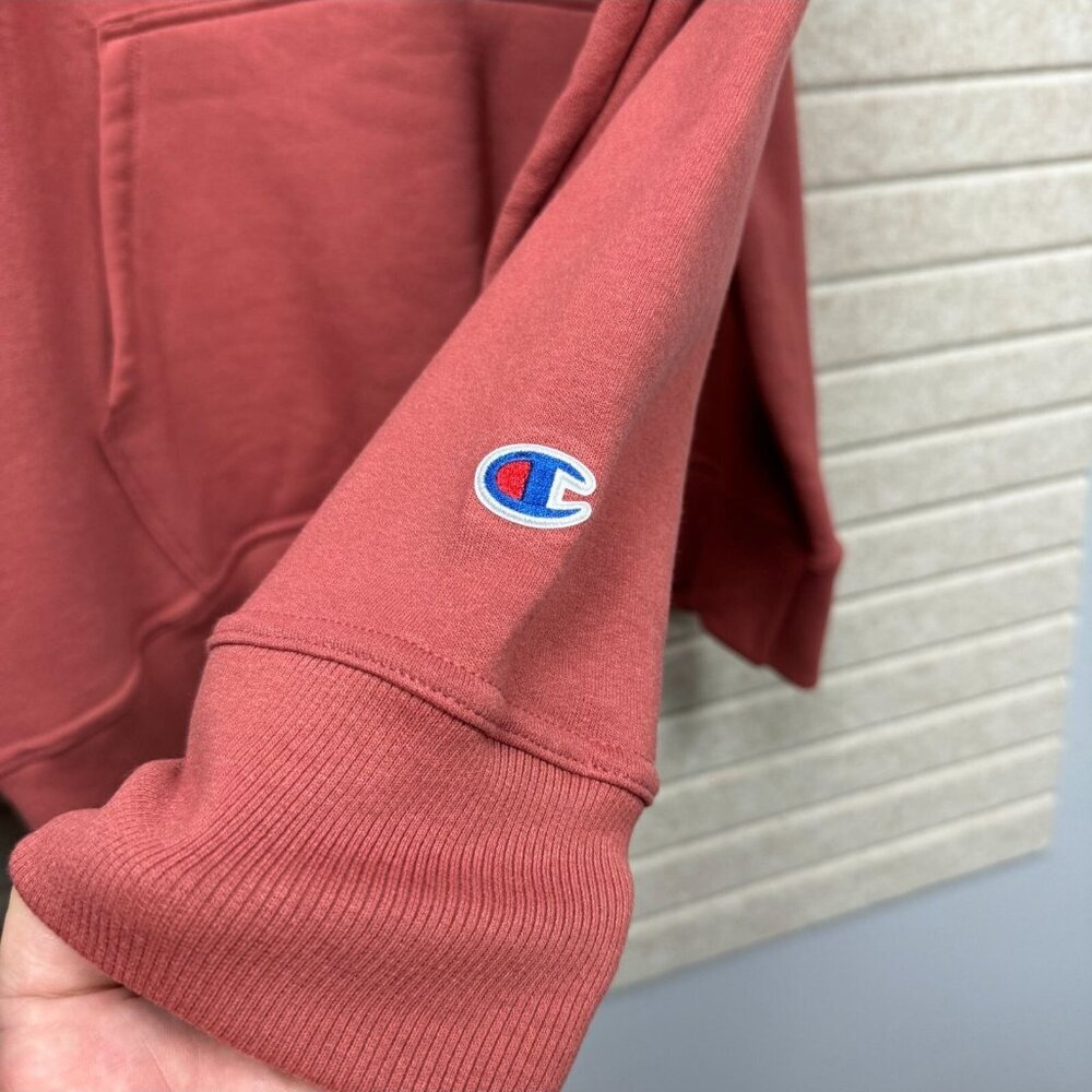 Champion Logo Hoodie Sweatshirt Pullover Rust Red Long Sleeve XL NWT - Picture 5 of 10